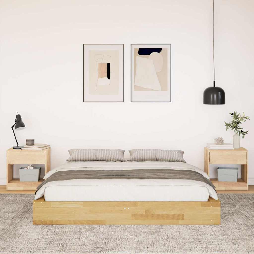 Bedframe zonder matras 135x190 cm massief hout eiken