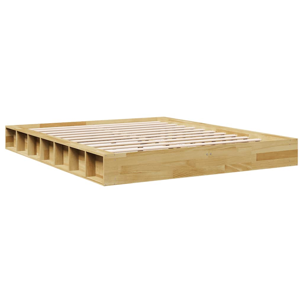 Bedframe zonder matras 135x190 cm massief hout eiken