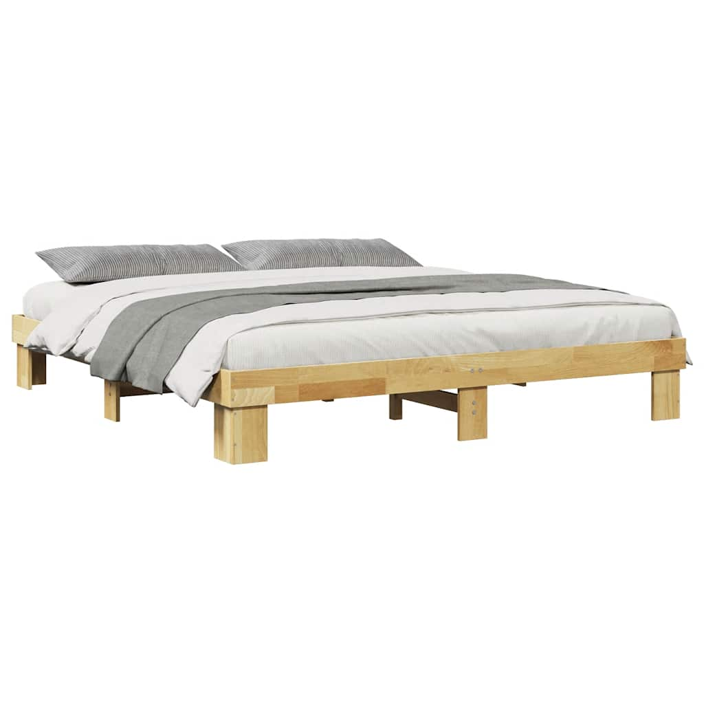 Bedframe zonder matras 200x200 cm massief hout eiken