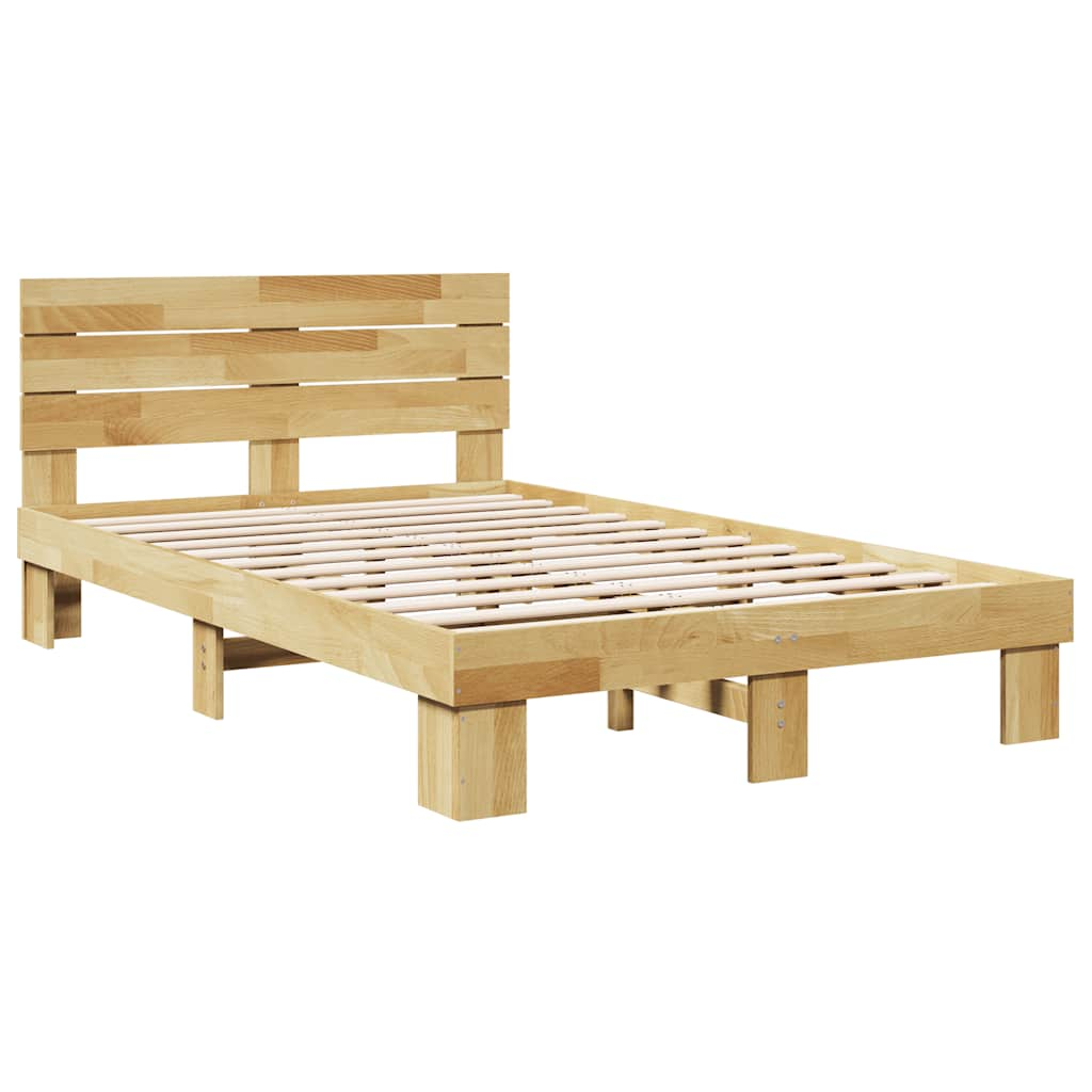 Bedframe hoofdeinde zonder matras 120x190 cm massief hout eiken