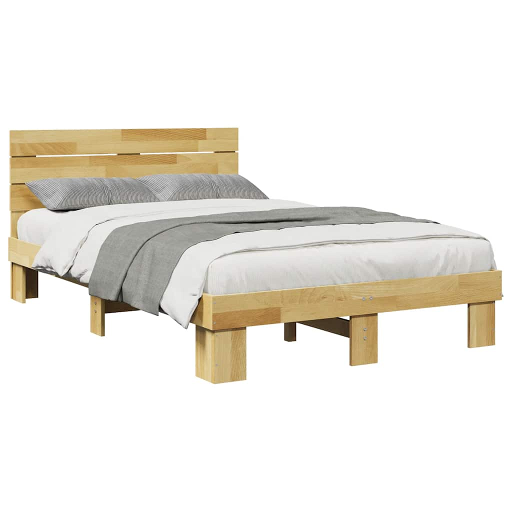 Bedframe hoofdeinde zonder matras 120x190 cm massief hout eiken