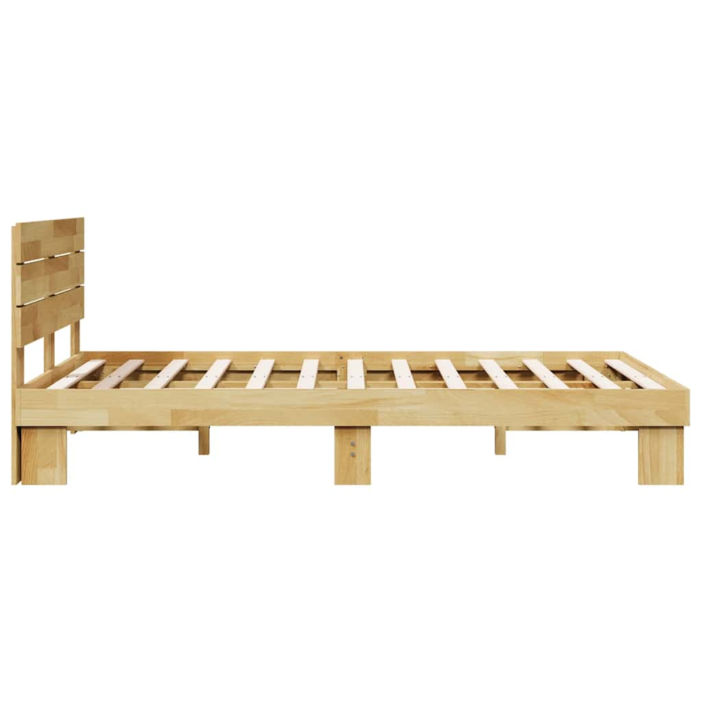 Bedframe hoofdeinde zonder matras 120x190 cm massief hout eiken