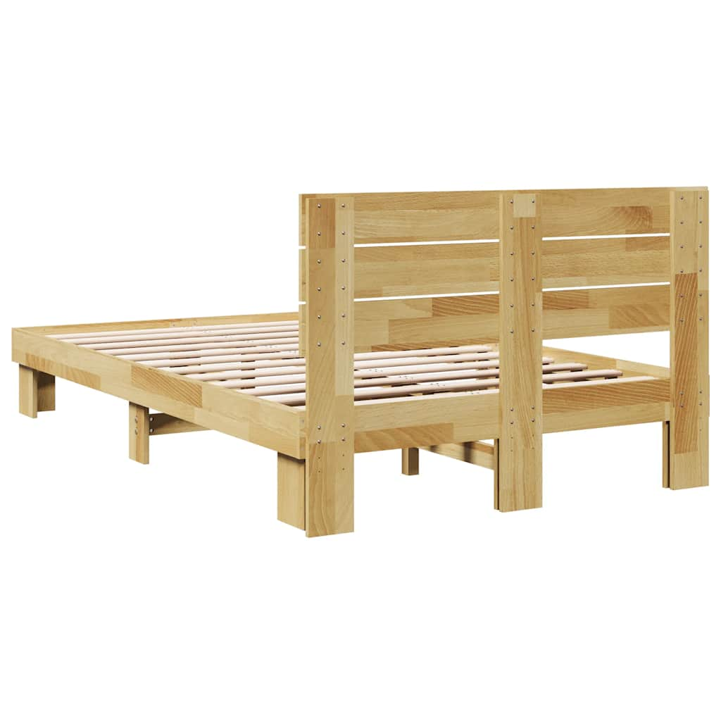 Bedframe hoofdeinde zonder matras 120x190 cm massief hout eiken