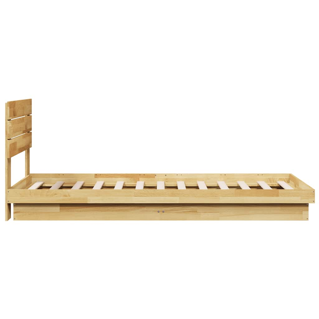 Bedframe hoofdeinde zonder matras 90x200 cm massief hout eiken