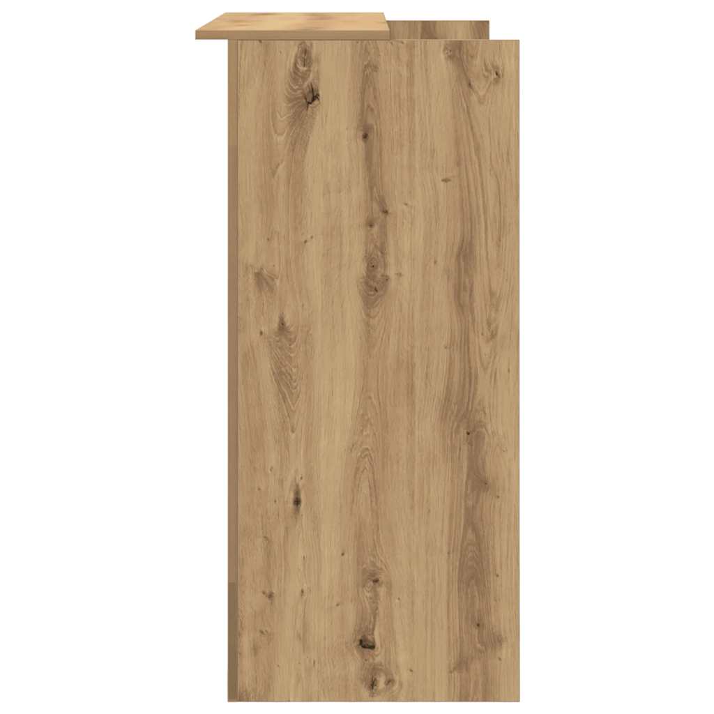 Receptiebalie 100x50x103,5cm bewerkt hout artisanaal eikenkleur