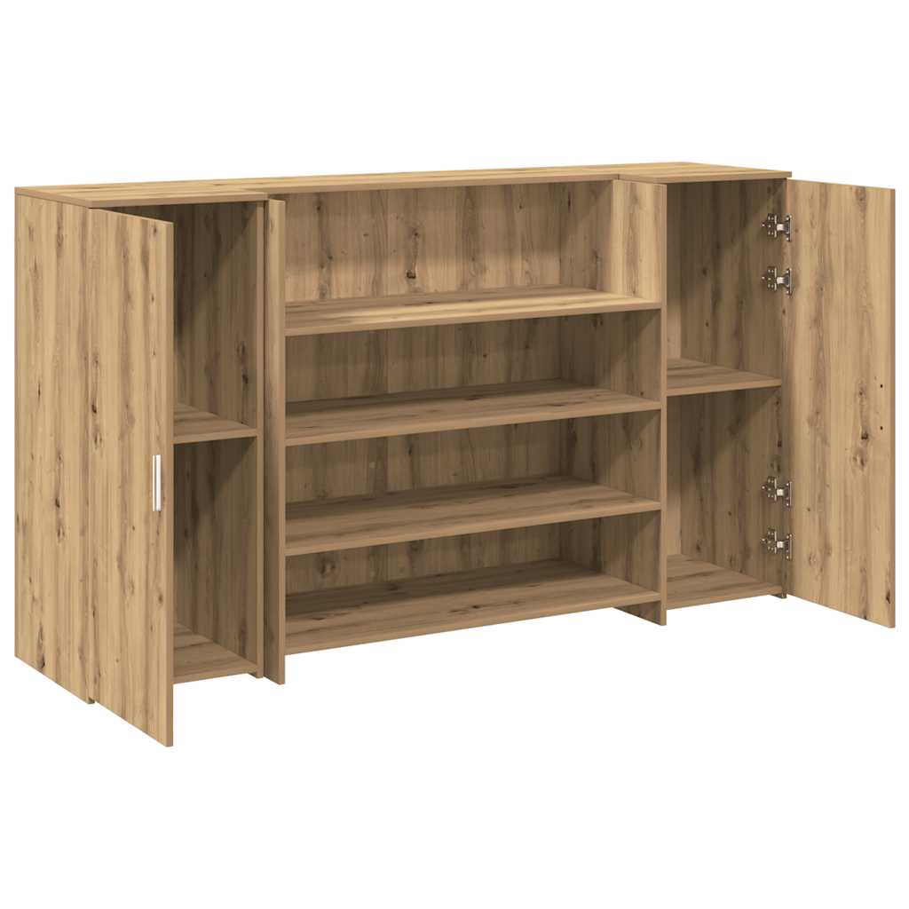 Receptiebalie 180x50x103,5cm bewerkt hout artisanaal eikenkleur