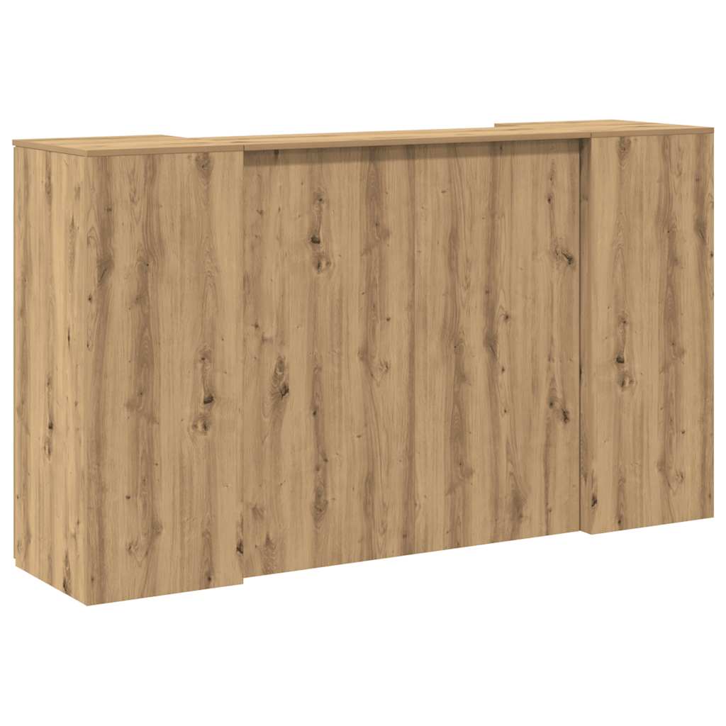 Receptiebalie 180x50x103,5cm bewerkt hout artisanaal eikenkleur