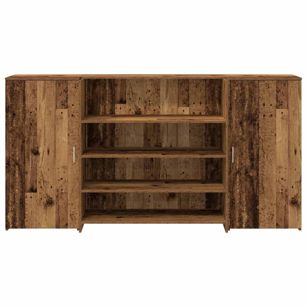 Receptiebalie 200x50x103,5 cm bewerkt hout oud houtkleurig