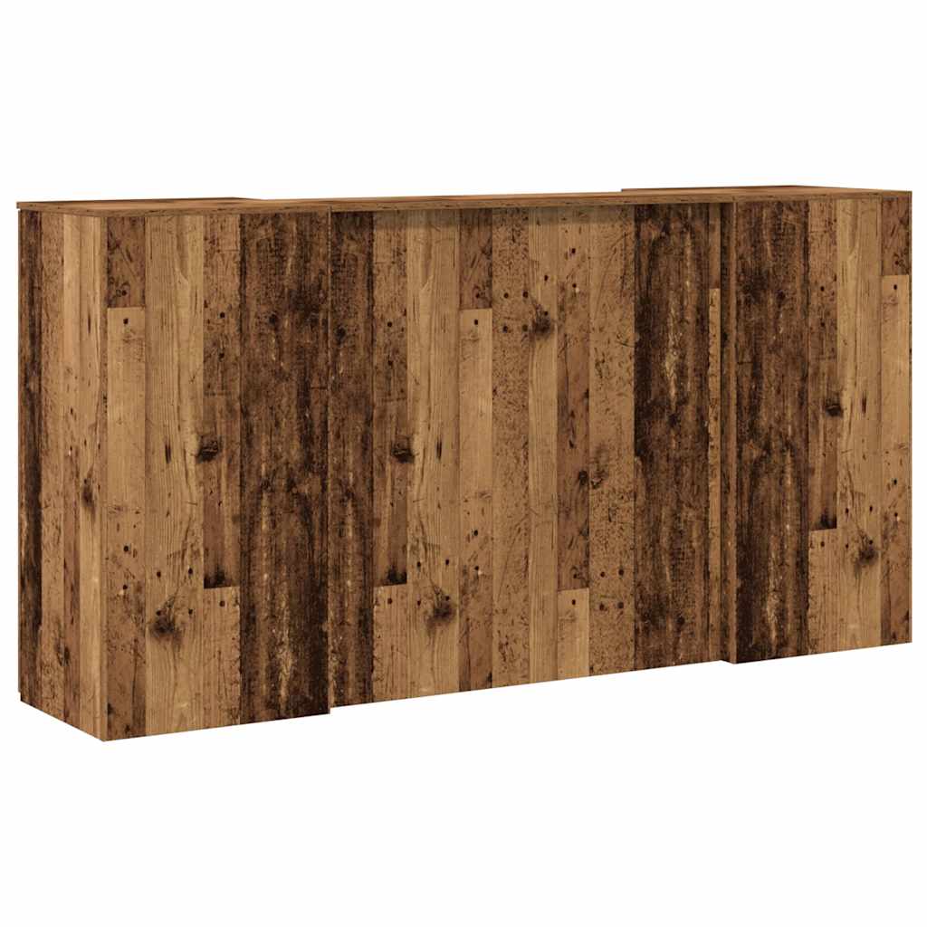 Receptiebalie 200x50x103,5 cm bewerkt hout oud houtkleurig