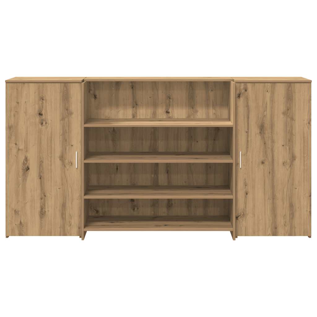 Receptiebalie 200x50x103,5cm bewerkt hout artisanaal eikenkleur