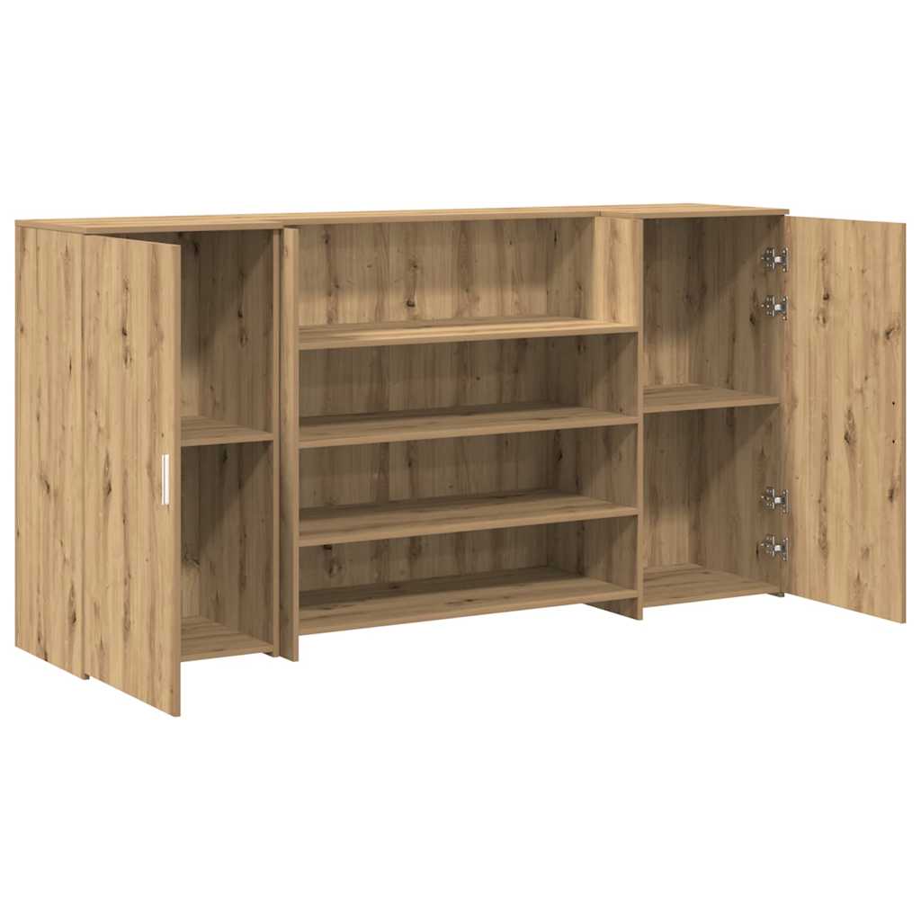 Receptiebalie 200x50x103,5cm bewerkt hout artisanaal eikenkleur