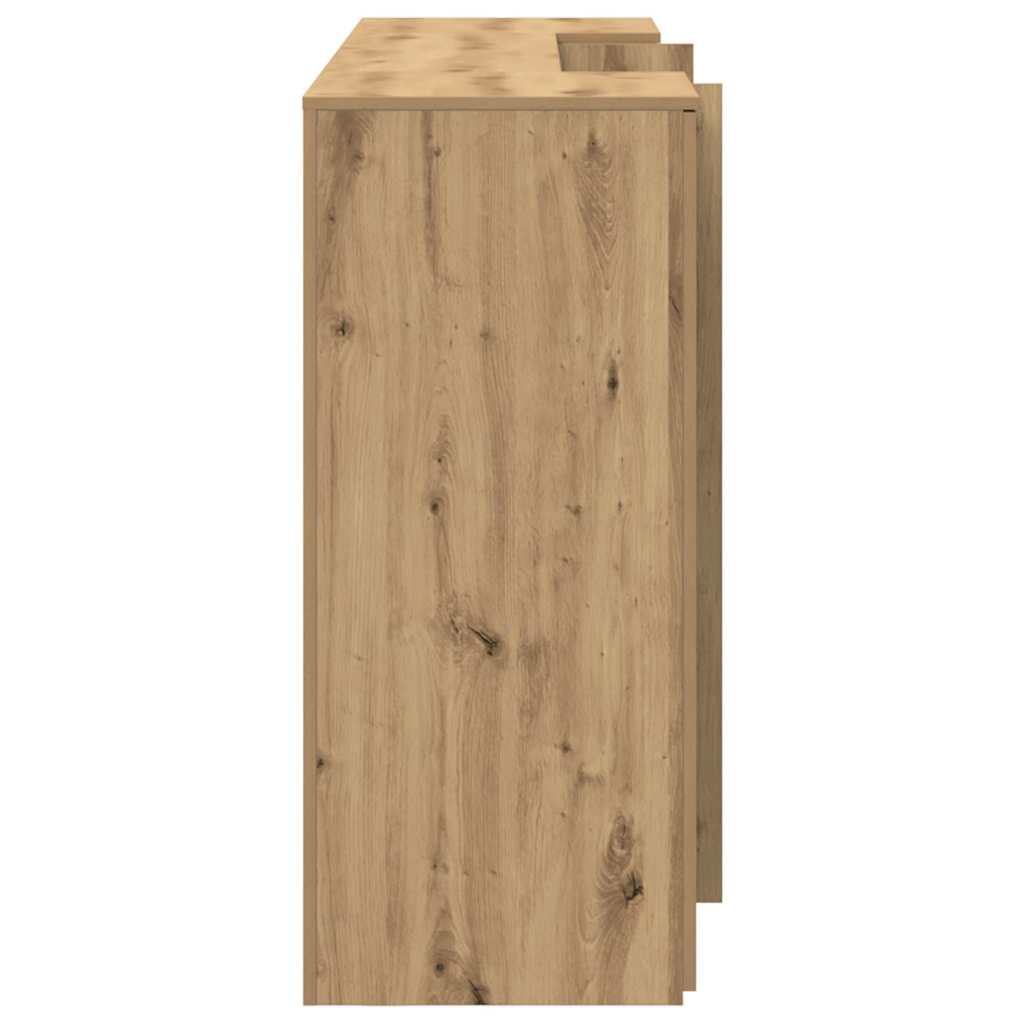 Receptiebalie 200x50x103,5cm bewerkt hout artisanaal eikenkleur