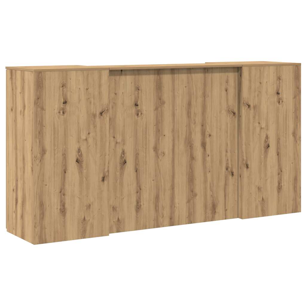 Receptiebalie 200x50x103,5cm bewerkt hout artisanaal eikenkleur