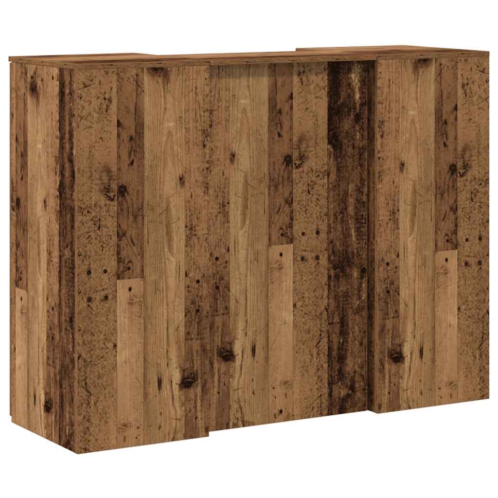 Receptiebalie 135x50x103,5 cm bewerkt hout oud houtkleurig