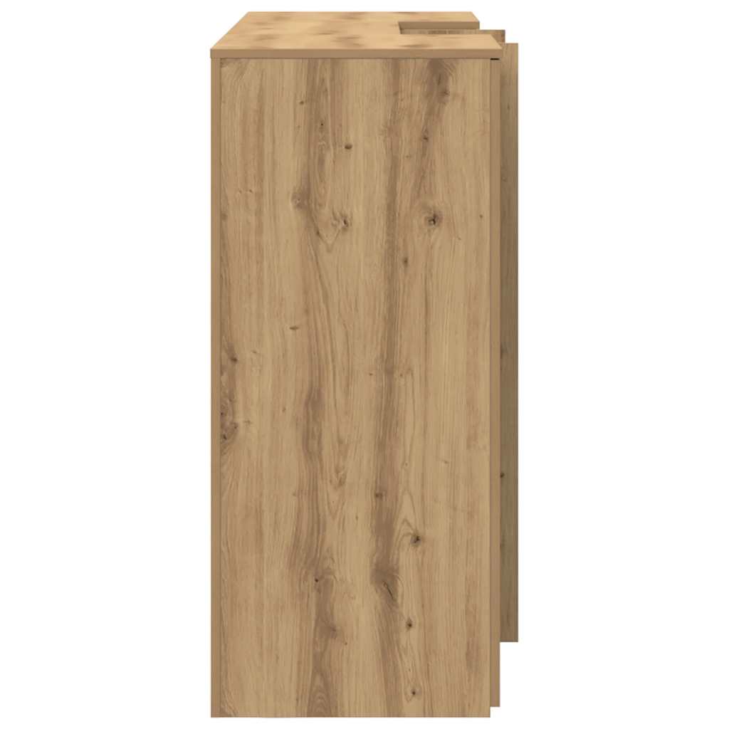 Receptiebalie 155x50x103,5cm bewerkt hout artisanaal eikenkleur