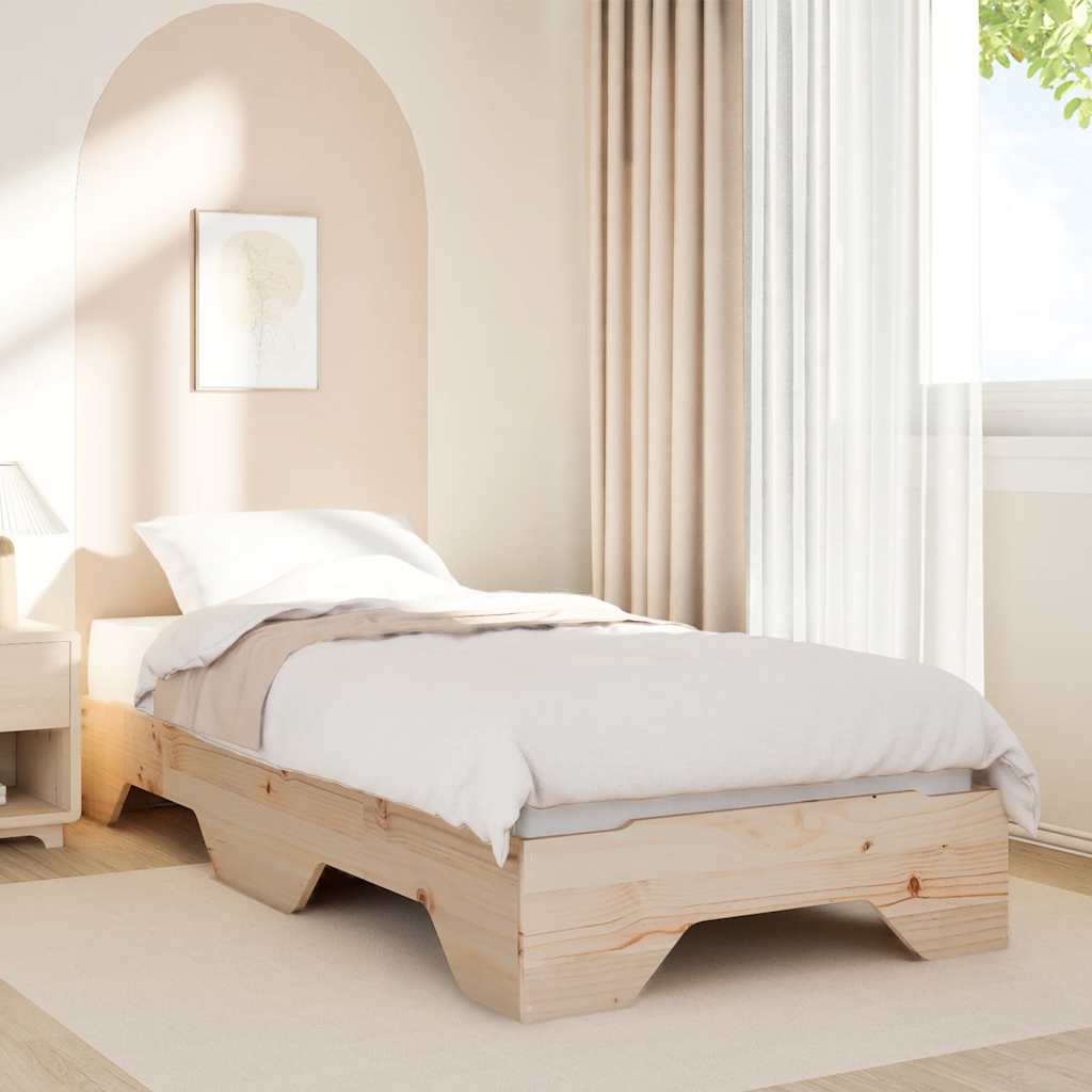 Bedframe zonder matras stapelbaar 80x200 cm massief hout