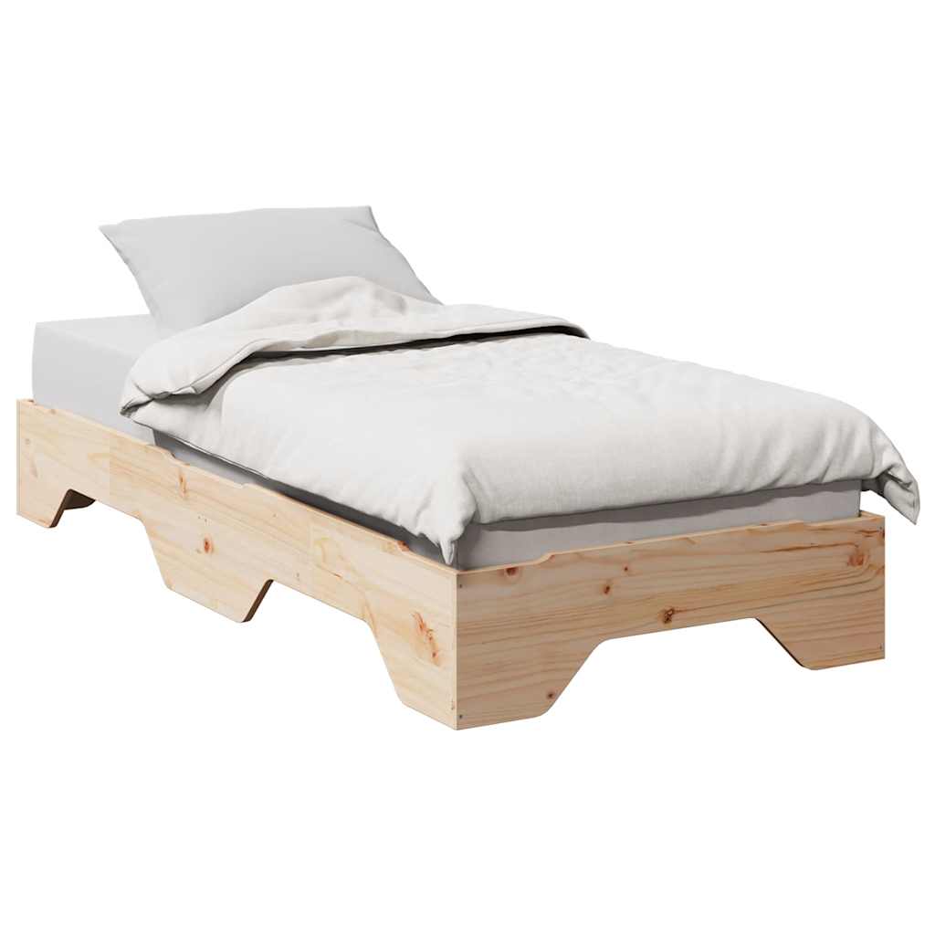 Bedframe zonder matras stapelbaar 80x200 cm massief hout