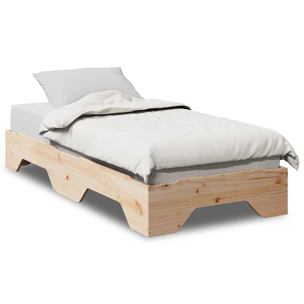 Bedframe zonder matras stapelbaar 80x200 cm massief hout