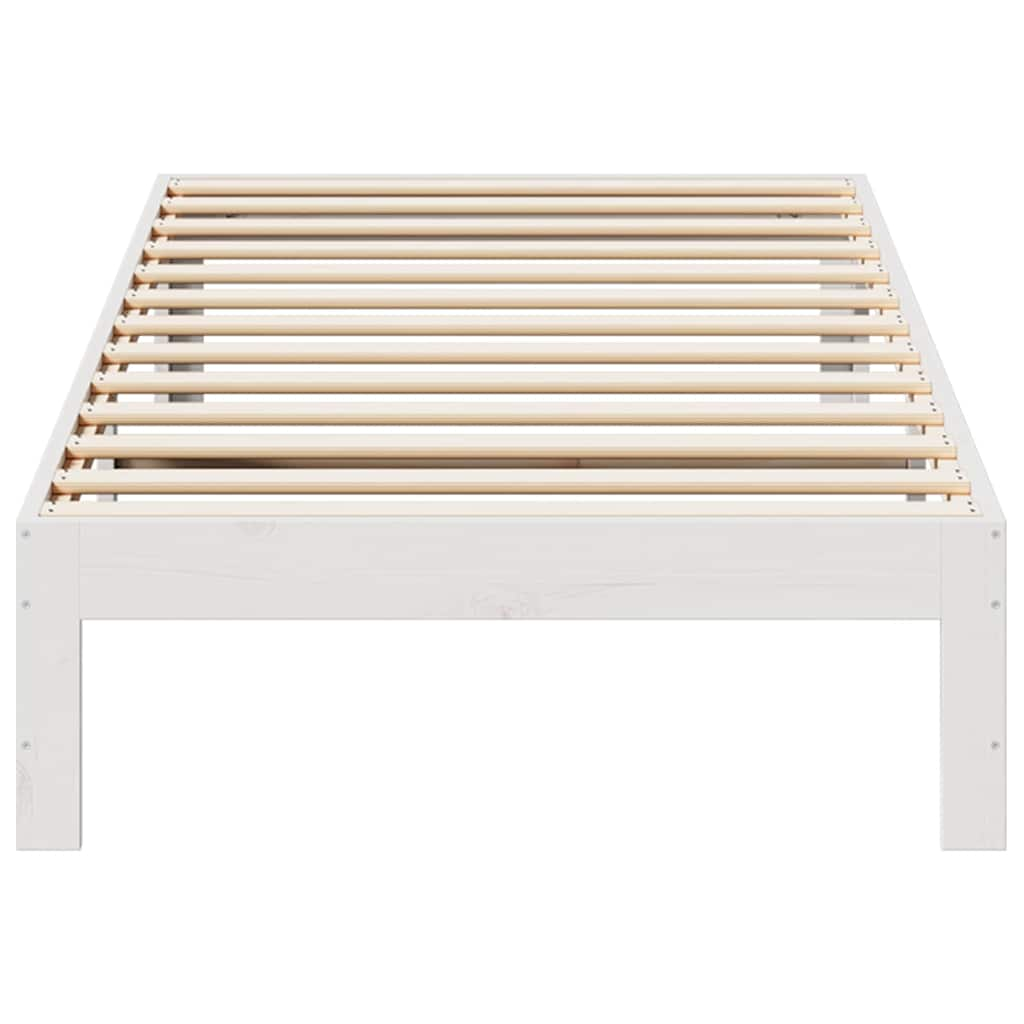 Bedframe zonder matras massief grenenhout wit 80x200 cm