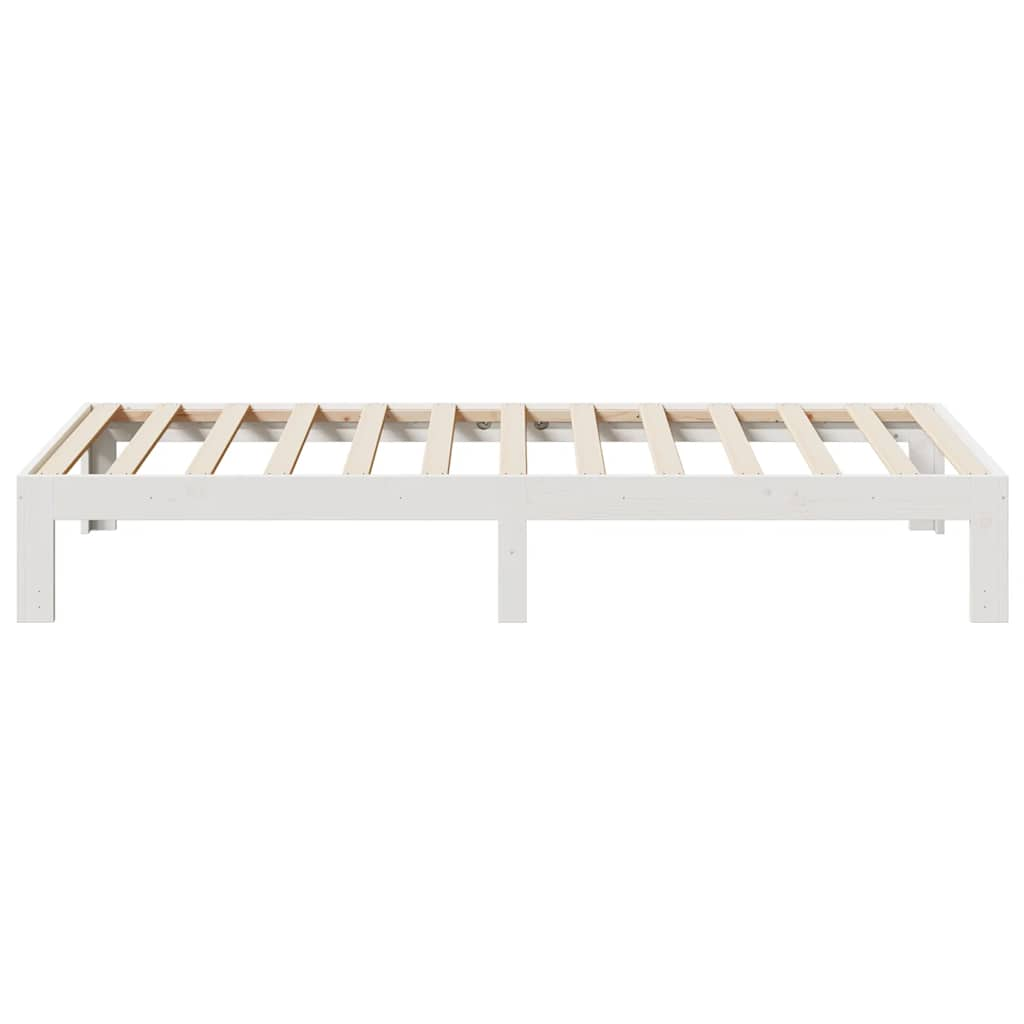 Bedframe zonder matras massief grenenhout wit 80x200 cm