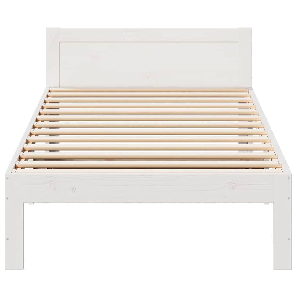 Bedframe zonder matras massief grenenhout wit 80x200 cm