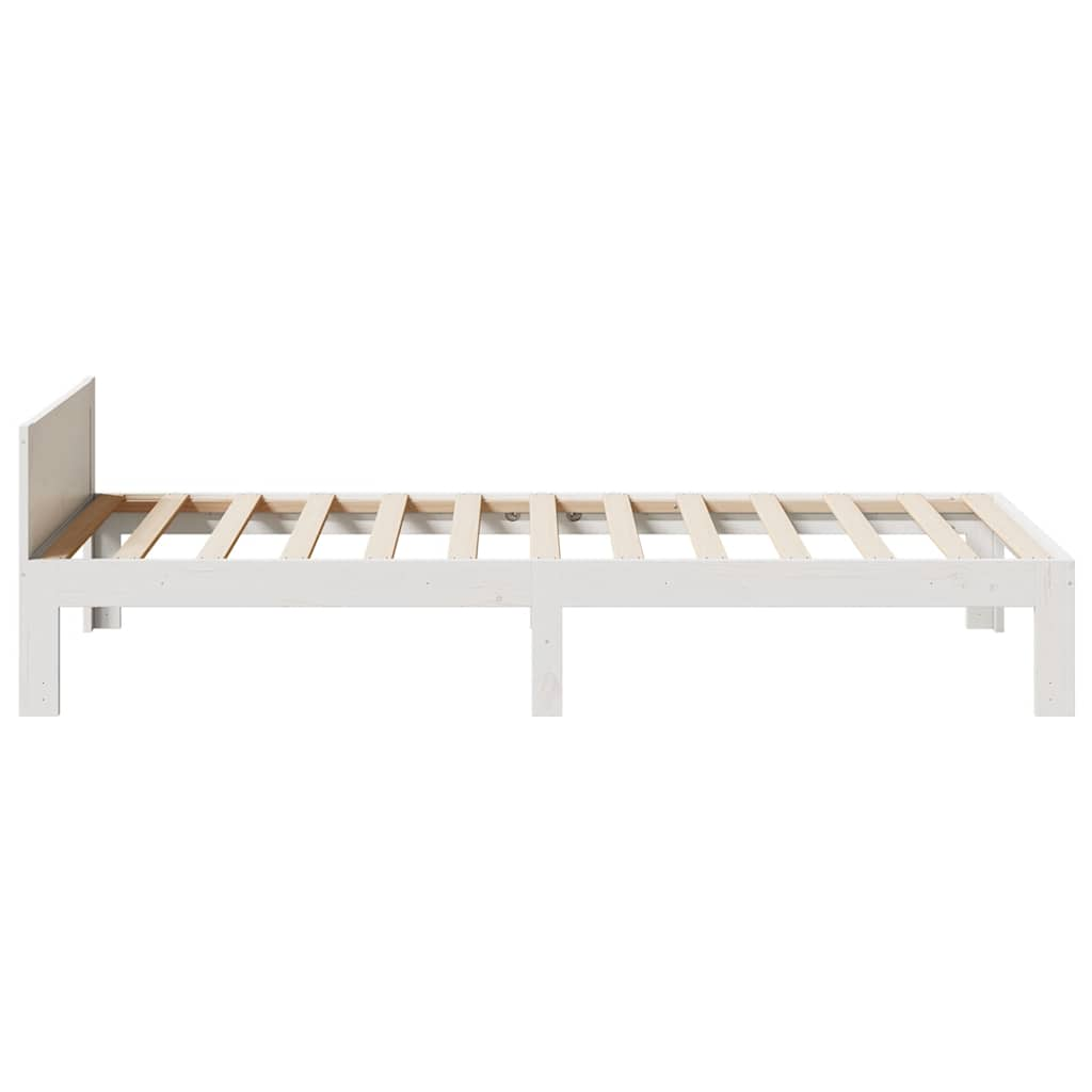 Bedframe zonder matras massief grenenhout wit 80x200 cm