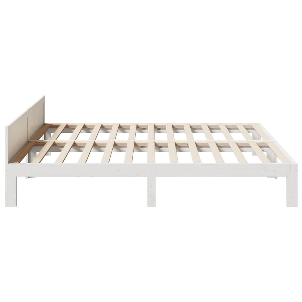 Bedframe zonder matras massief grenenhout wit 180x200 cm