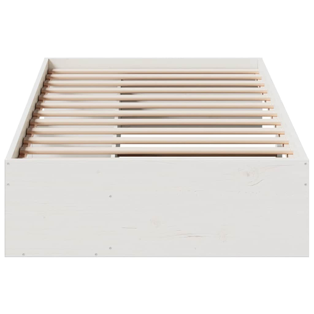 Slaapbank zonder matras 90x190 cm massief grenenhout wit