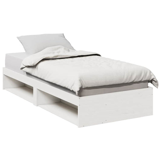 Slaapbank zonder matras 90x190 cm massief grenenhout wit