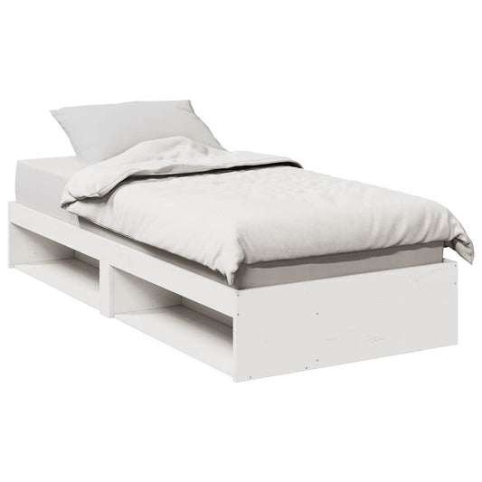 Slaapbank zonder matras 75x190 cm massief grenenhout wit