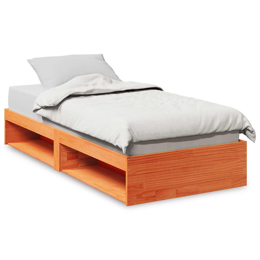 Bedbank zonder matras wasbruin 75x190 cm massief grenenhout