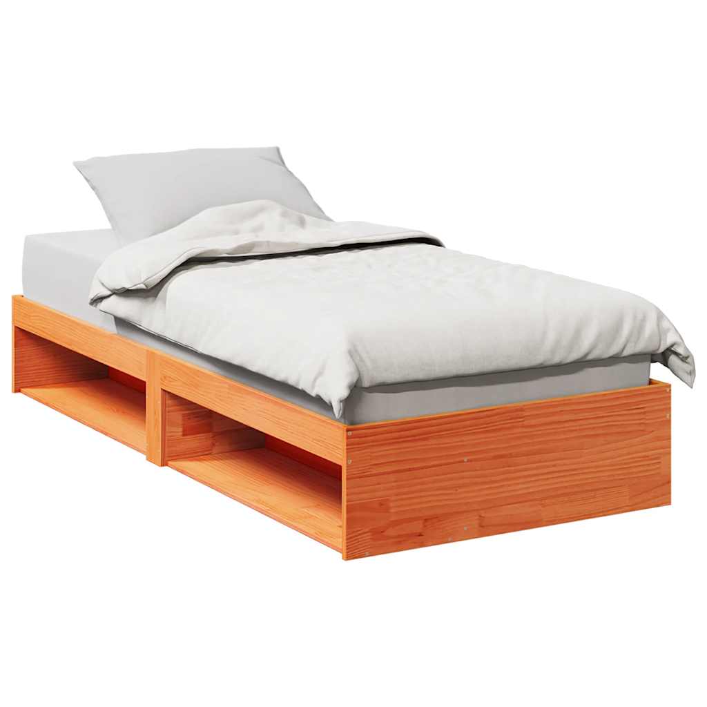 Bedbank zonder matras wasbruin 75x190 cm massief grenenhout