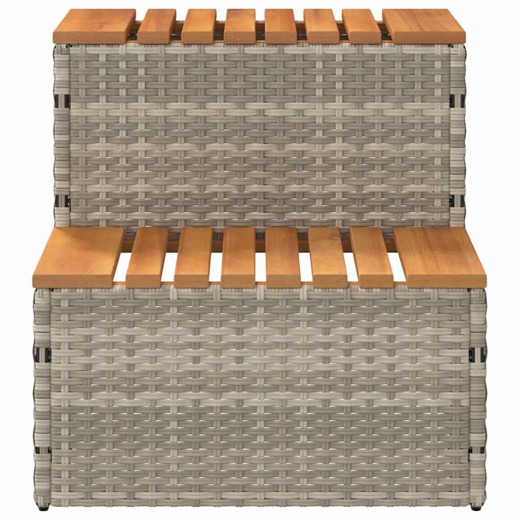 Hottub-opstap 50x50x50,5 cm poly rattan&massief acaciahout