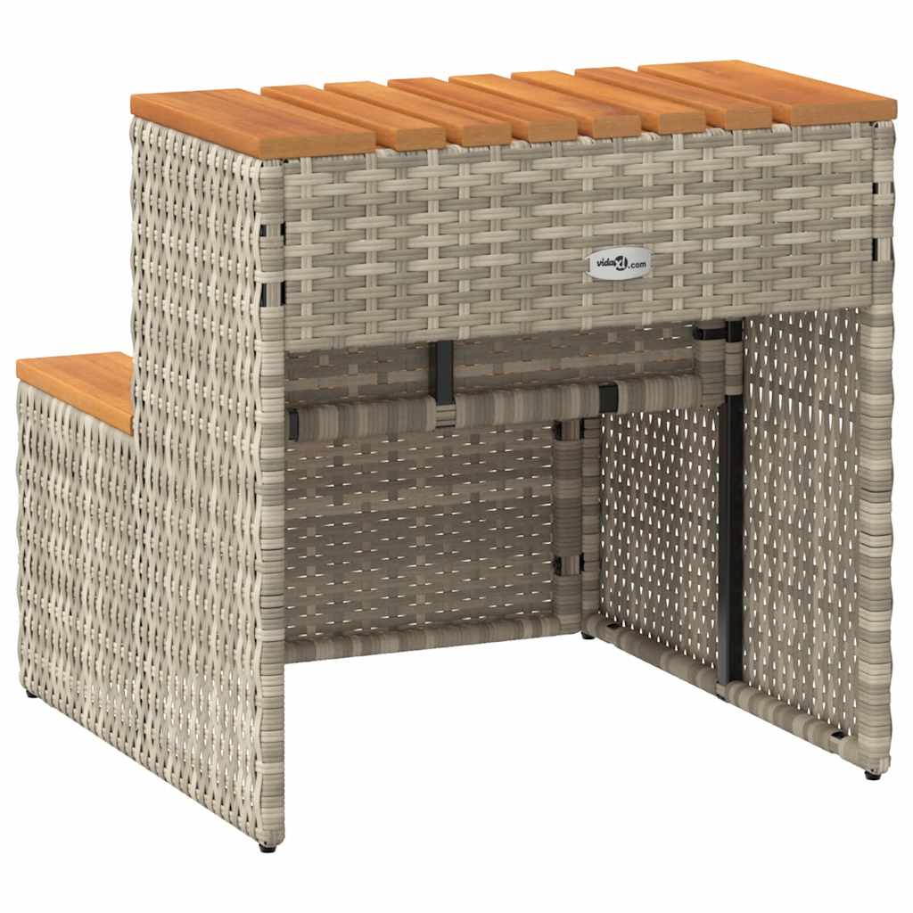 Hottub-opstap 50x50x50,5 cm poly rattan&massief acaciahout