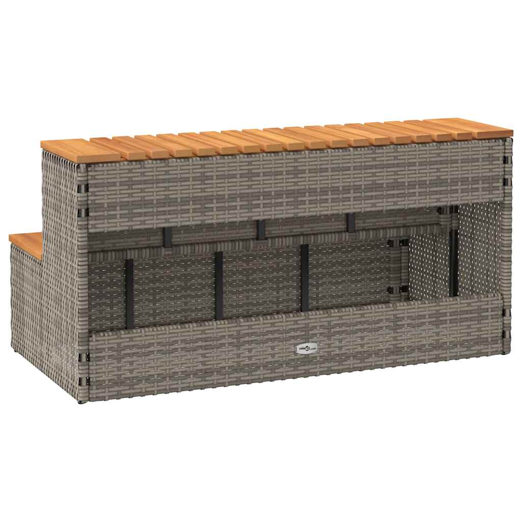 Hottub-opstap 100x50x50,5 cm poly rattan&massief acaciahout