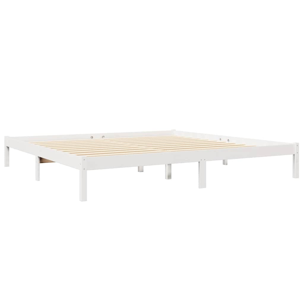 Bed met boekenkast zonder matras grenenhout wit 180x200 cm