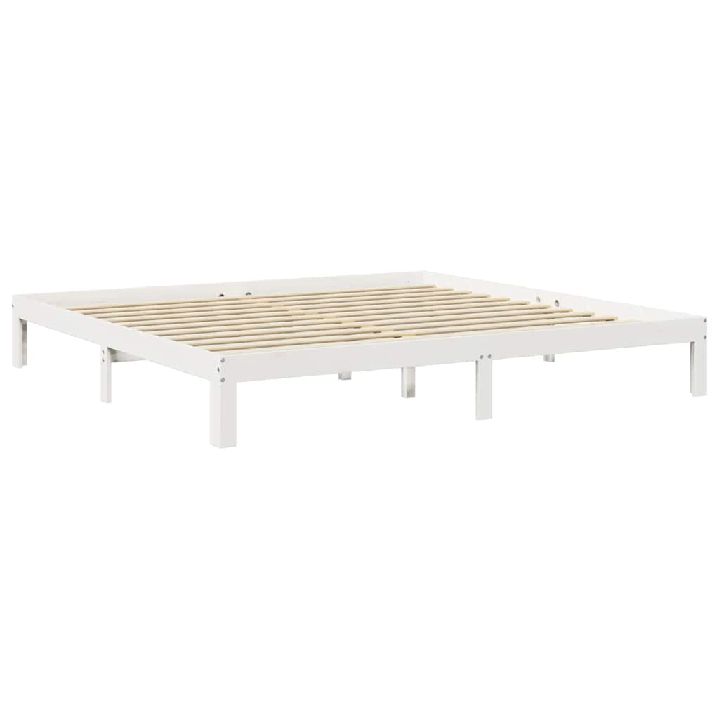 Bed met boekenkast zonder matras grenenhout wit 180x200 cm