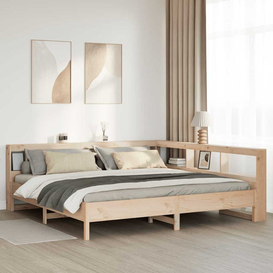 Bed met boekenkast zonder matras massief grenenhout 180x200 cm