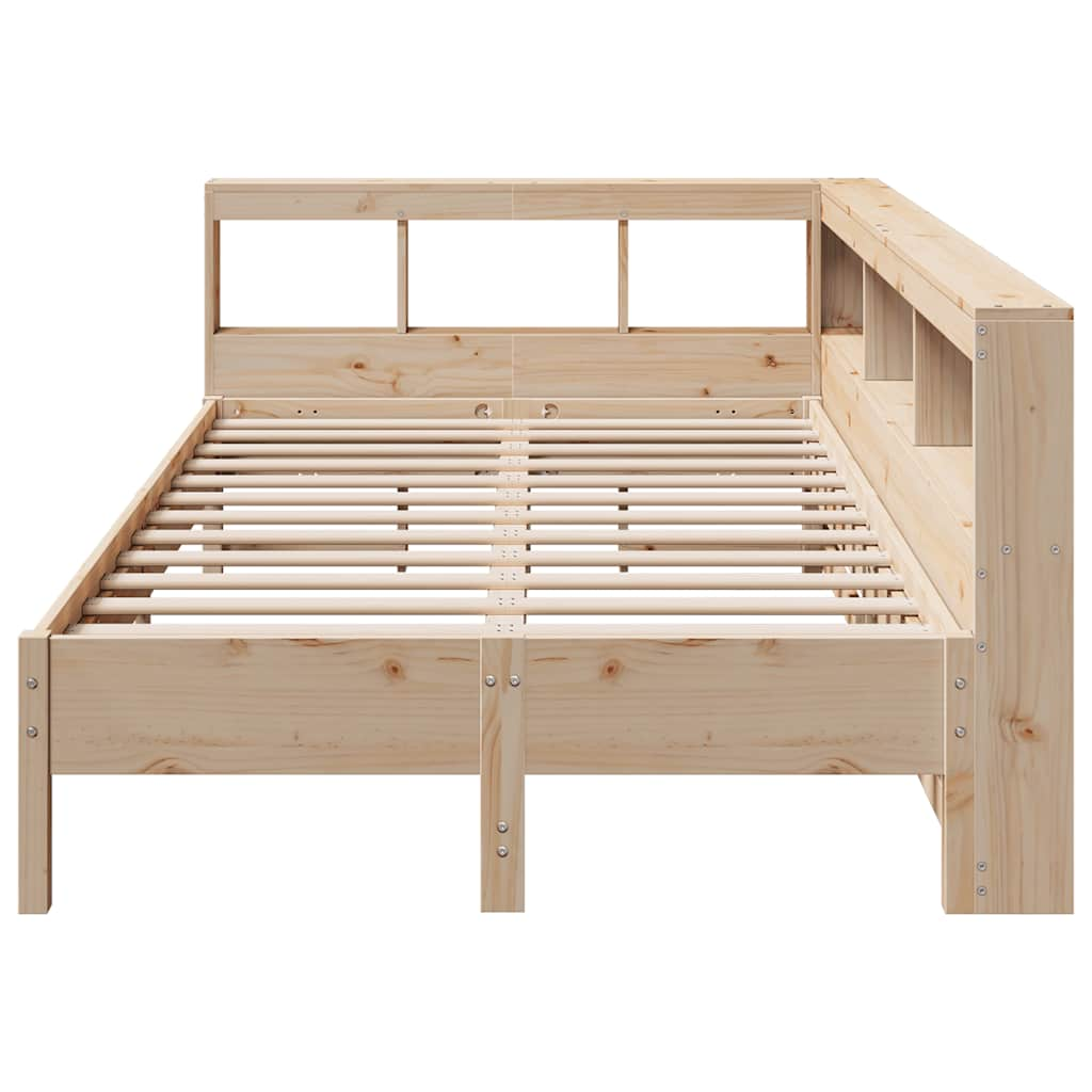 Bed met boekenkast zonder matras massief grenenhout 160x200 cm