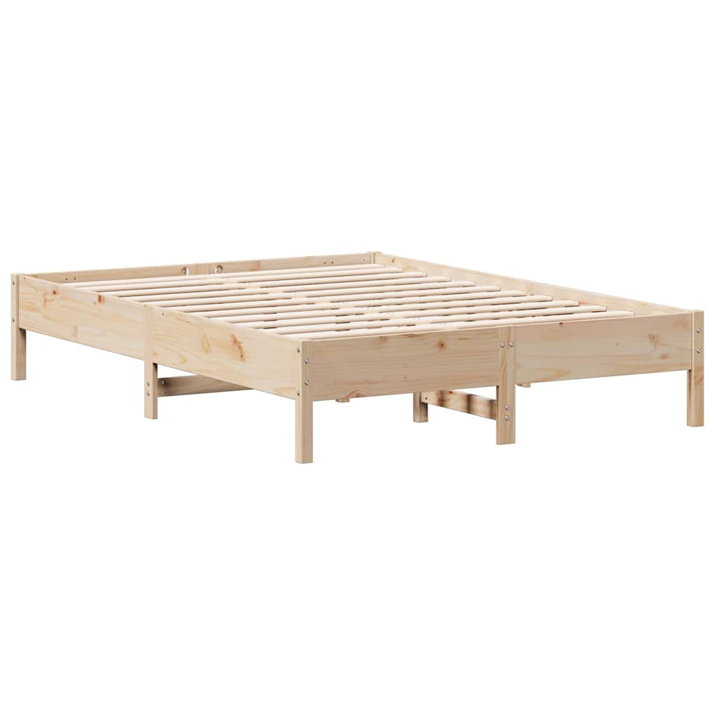 Bed met boekenkast zonder matras massief grenenhout 160x200 cm