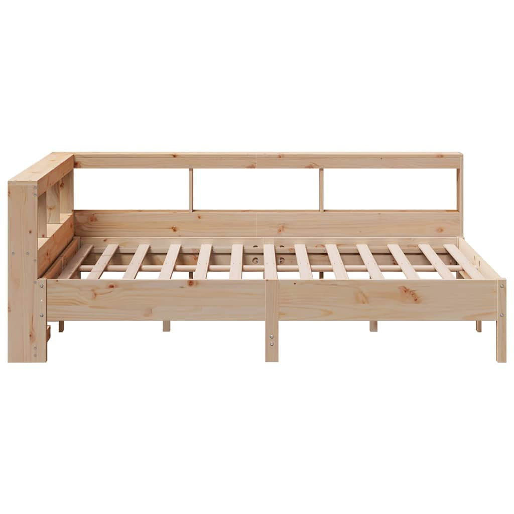 Bed met boekenkast zonder matras massief grenenhout 160x200 cm