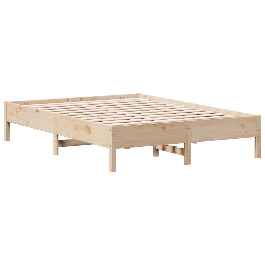 Bed met boekenkast zonder matras massief grenenhout 120x190 cm