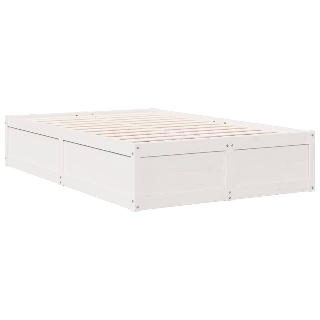 Bed met boekenkast zonder matras grenenhout wit 120x190 cm