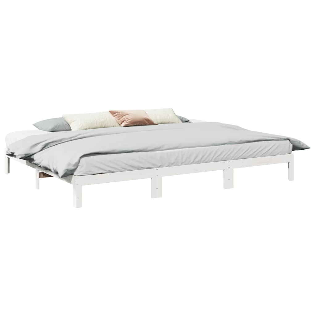 Bedframe Family zonder matras 240x200 cm massief grenenhout wit