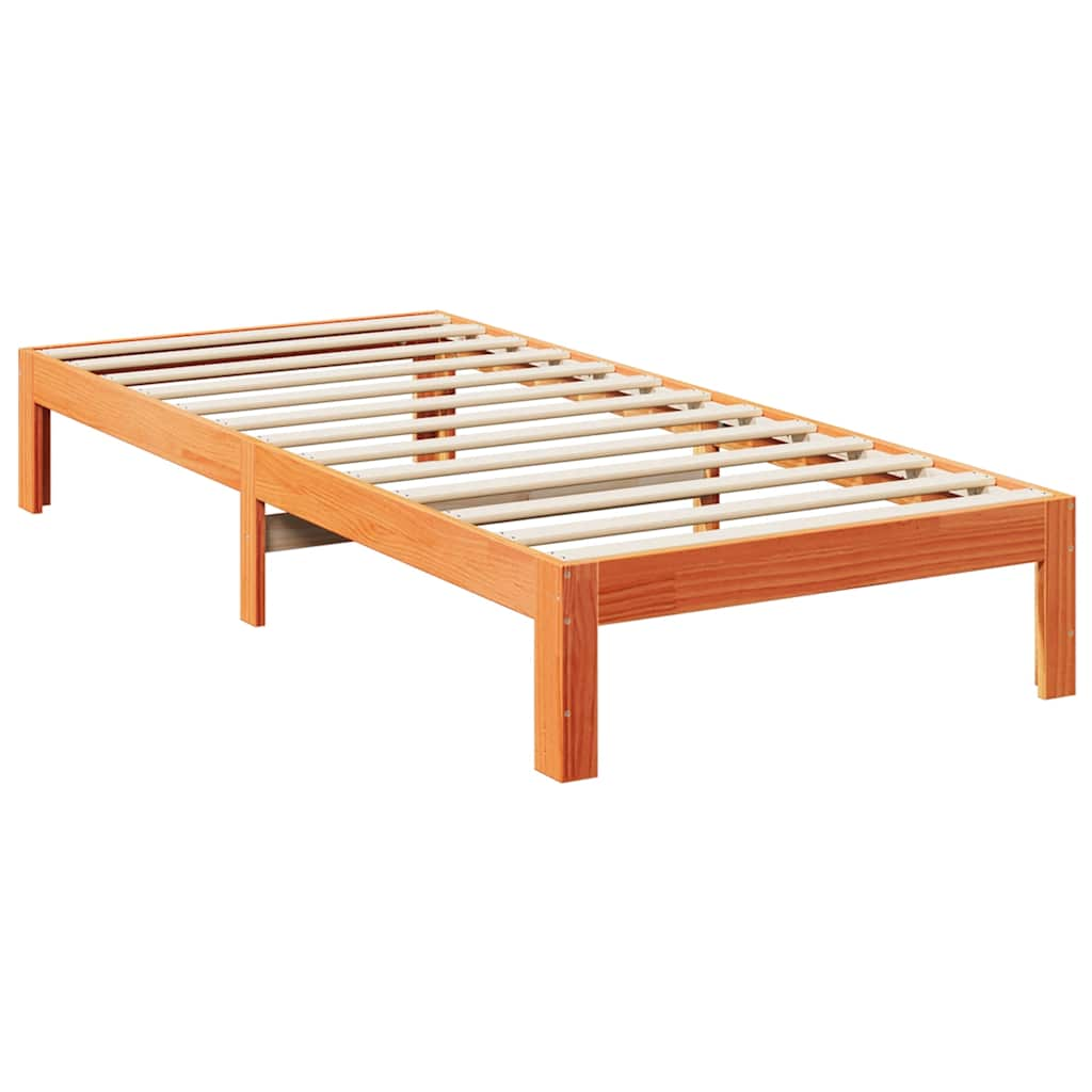 Bedframe zonder matras 240x200 cm massief grenenhout wasbruin