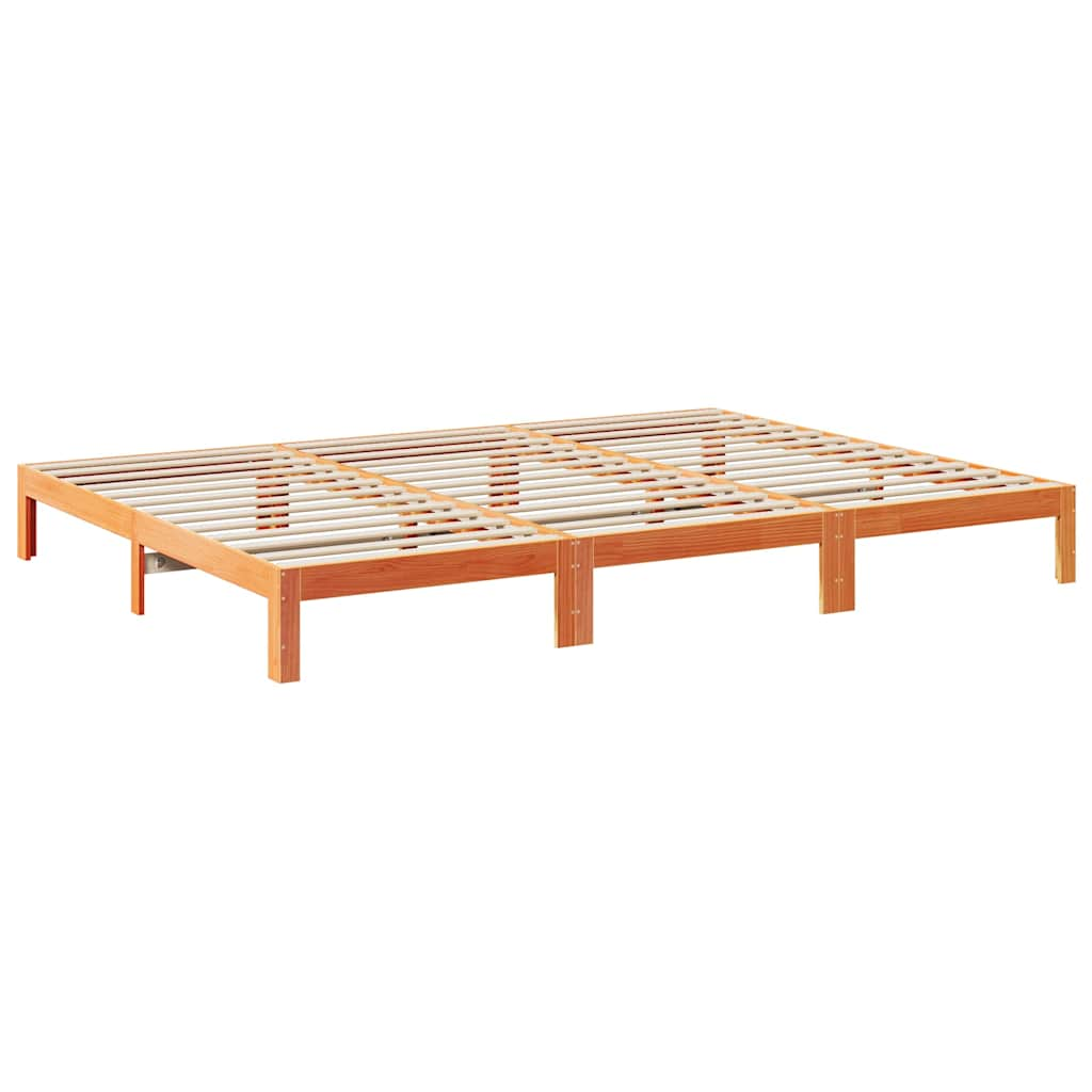 Bedframe zonder matras 240x200 cm massief grenenhout wasbruin