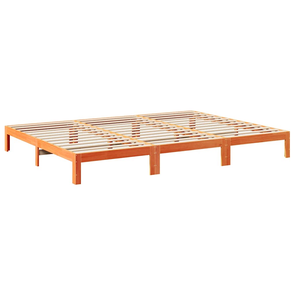 Bedframe zonder matras 240x200 cm massief grenenhout wasbruin