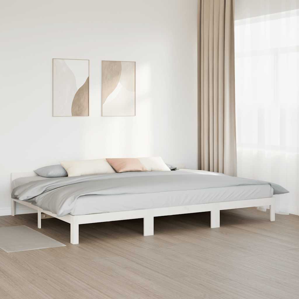 Bedframe Family zonder matras 240x200 cm massief grenenhout wit