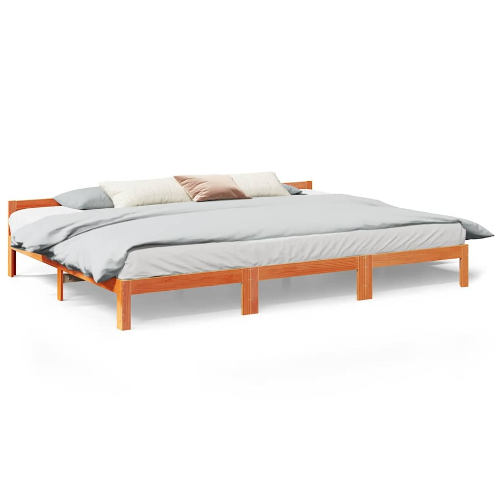 Bedframe zonder matras 240x200 cm massief grenenhout wasbruin