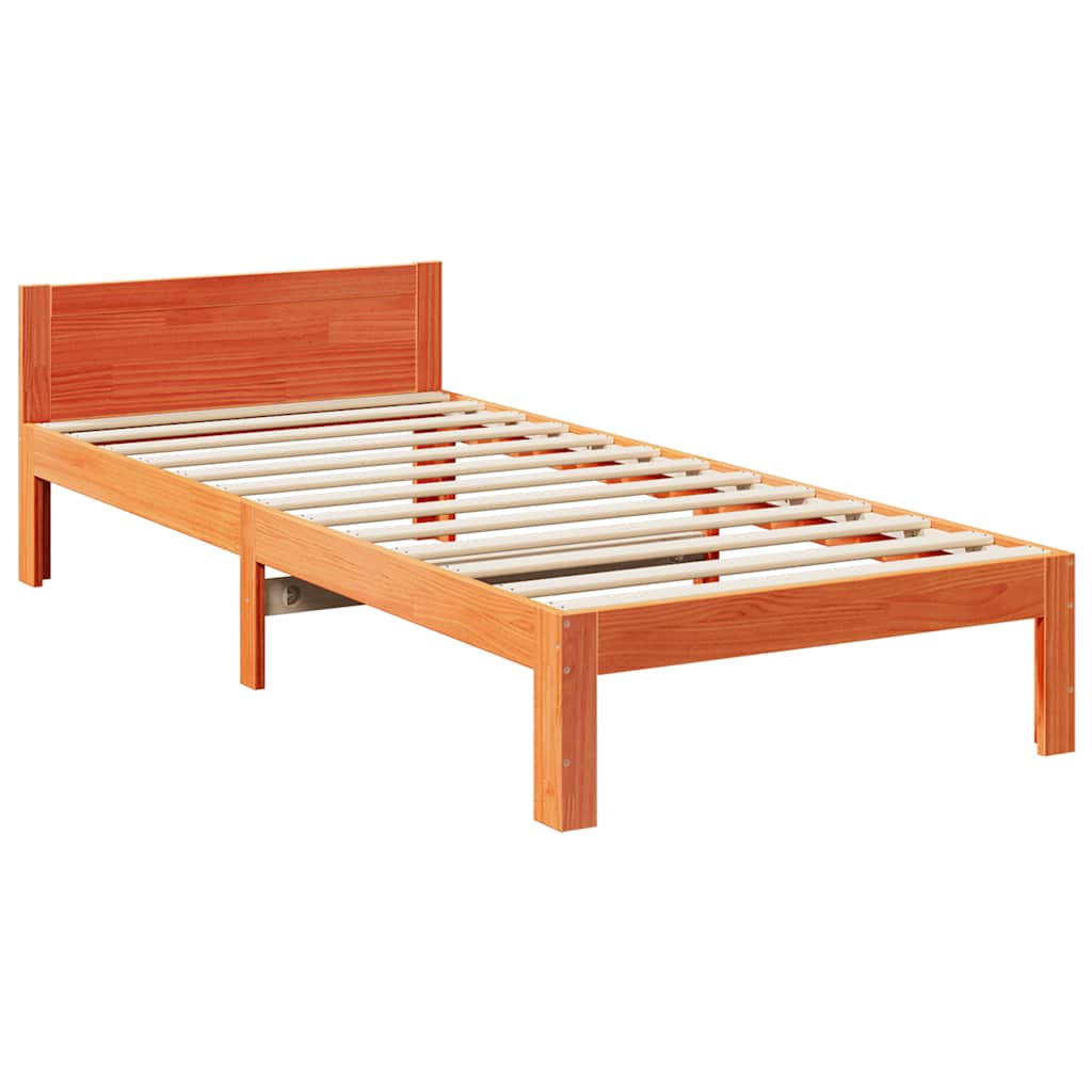 Bedframe zonder matras 240x200 cm massief grenenhout wasbruin